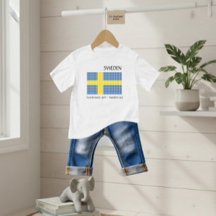 T-shirt Pour Bébé Drapeau de Suède