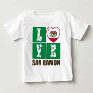 T-shirt Pour Bébé Drapeau d'État de Californie Coeur San Ramon