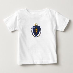 T-shirt Pour Bébé Drapeau d'État du Massachusetts