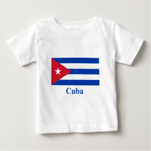 T-shirt Pour Bébé Drapeau du Cuba avec le nom