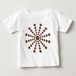T-shirt Pour Bébé Drapeau du Kenya Motif radial : Art et Décor patri