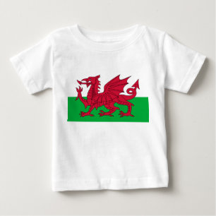 T-shirt Pour Bébé Drapeau gallois (Pays de Galles) (Dragon gallois)