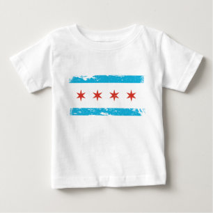T-shirt Pour Bébé Drapeau grunge de Chicago