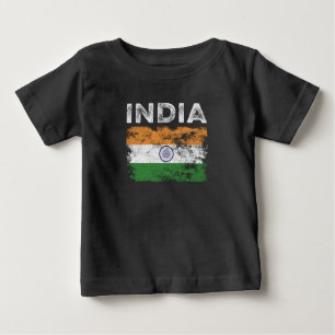 T-shirt Pour Bébé Drapeau indien en état de détresse - Drapeau indie