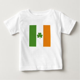 T-shirt Pour Bébé Drapeau irlandais de la Saint Patrick avec Shamroc