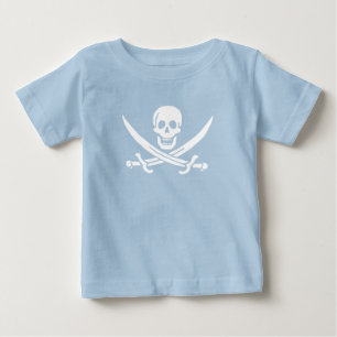 T-shirt Pour Bébé Drapeau pirate crâne épées croisées
