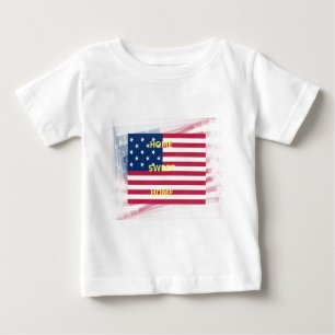 T-shirt Pour Bébé Drapeau USA "Home Sweet Home" Art Imprimer