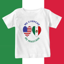 Drapeaux USA Mexique Cœurs Mon Pays Mon Héritage 