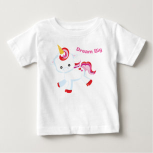 T-shirt Pour Bébé Dream Big Baby Girl PInk Unicorn