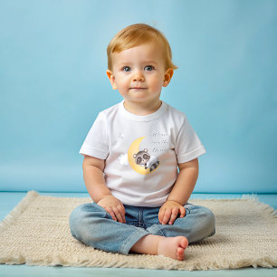 T-shirt Pour Bébé Dreamy Over the Moon Raccoon Baby shower