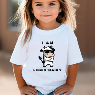 T-shirt Pour Bébé Drôle Cool Vache Moo Je Suis Légendaire Blanc