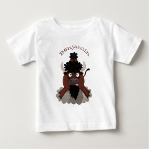 T-shirt Pour Bébé Drôle dessin animé de bison de buffle