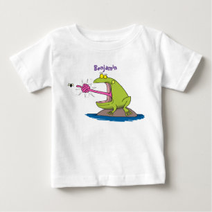 T-shirt Pour Bébé Drôle dessin animé de grenouille et mouche