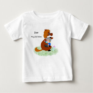 T-shirt Pour Bébé Drôle et mignon poney avec bébé - mignon