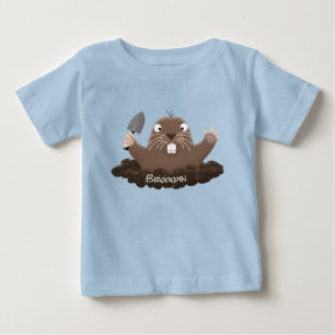 T-shirt Pour Bébé Drôle gopher de poche creusant dessin dessin de de