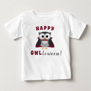 T-shirt Pour Bébé Drôle Joyeux Halloween Owl Vampire Trick ou Treat