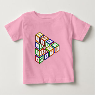 T-shirt Pour Bébé Drôle Rouge Bleu Jaune Vert Jouet Blocs Art