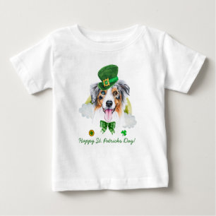 T-shirt Pour Bébé Drôle Shepherd Australien St. Patrick Or
