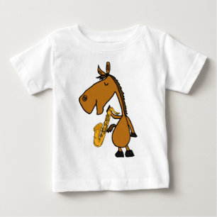 T-shirt Pour Bébé DY chemise fraîche de cheval et de saxophone
