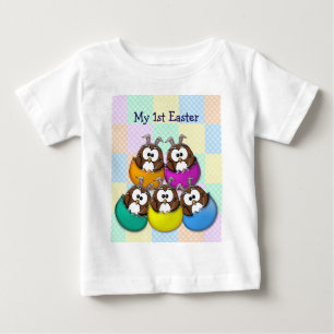 T-shirt Pour Bébé Easter owl - rainbow