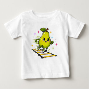 T-shirt Pour Bébé Échelle d'agilité de poire déterminée Cartoon Sti