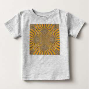 T-shirt Pour Bébé Edgy Zebra Elegance : une impression jaune or