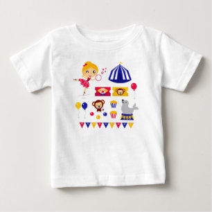 T-shirt Pour Bébé Édition mignonne tirée par la main de cirque :