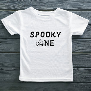 T-shirt Pour Bébé Éffrayant Un 1er Anniversaire Visage Citrouille