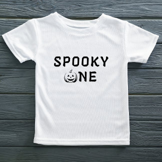 T-shirt Pour Bébé Éffrayant Un 1er Anniversaire Visage Citrouille