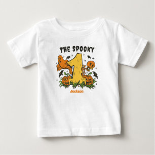 T-shirt Pour Bébé Éffrayant Un Halloween 1er anniversaire Citrouille
