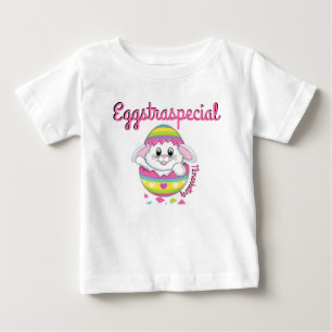 T-shirt Pour Bébé Eggstraspeical Bunny Pâques bébé fille chemise pri