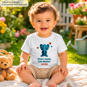 T-shirt Pour Bébé Élément Bébé Nom Personnalisé Date Moment Mignon