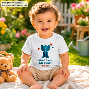 T-shirt Pour Bébé Élément Bébé Nom Personnalisé Date Moment Mignon