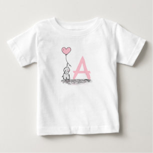T-shirt Pour Bébé Éléphant avec le monogramme rose de ballon de