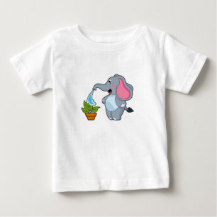 T-shirt Pour Bébé Eléphant avec Plante