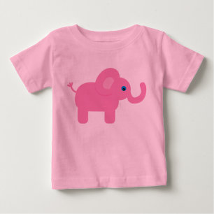 T-shirt Pour Bébé Eléphant Bébé Cartoon Rose Cute