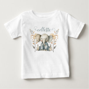 T-shirt Pour Bébé Eléphant bébé mignon Personnalisé