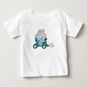 T-shirt Pour Bébé Elephant comme vélo avec scooter