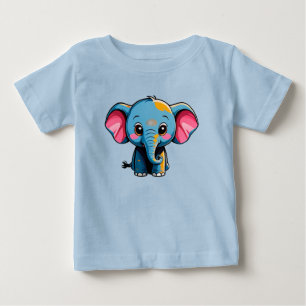 T-shirt Pour Bébé Éléphant de bébé de dessin animé mignon
