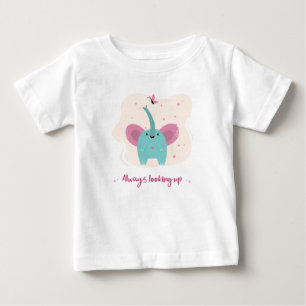 T-shirt Pour Bébé Eléphant mignon avec toujours chercher du texte bé