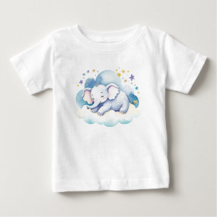T-shirt Pour Bébé Eléphant mignon bébé sur la Lune -