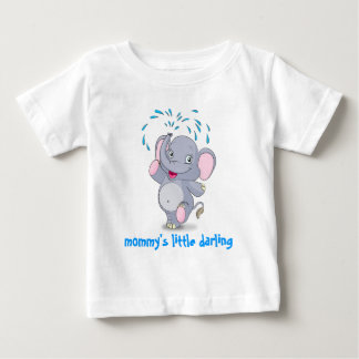 T-shirt Pour Bébé Éléphant mignon de bébé avec la petite chouchou de