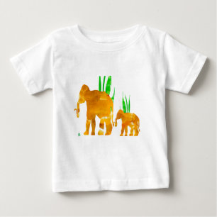 T-shirt Pour Bébé Éléphants de marche Brown