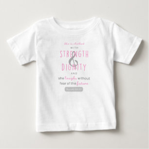 T-shirt Pour Bébé elle est revêtue de force et de dignité proverbes