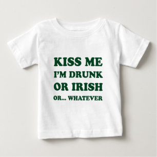 T-shirt Pour Bébé Embrasse-Moi Je Suis Irlandais Ou Irlandais