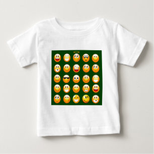 T-shirt Pour Bébé émoticône vert foncé