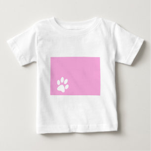T-shirt Pour Bébé empreinte de patte d'animal rose