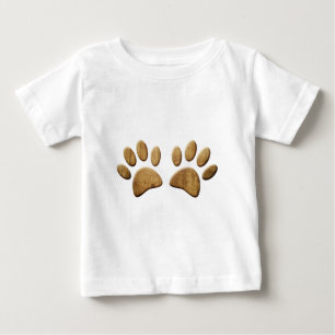 T-shirt Pour Bébé Empreinte de patte de chien de bois