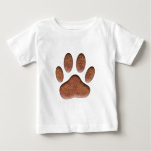 T-shirt Pour Bébé Empreinte de patte de chien de Texture en cuir