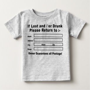 T-shirt Pour Bébé En cas de perte et/ou d'épuisement Revenir à